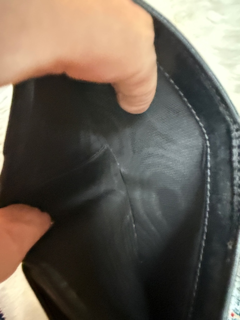 Prada Black Textured Leather Compact Wallet with Gold Logo - Picture 5 of 5